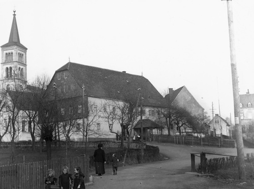 R42005 Callenberg bei Waldenberg Dorfgasthof und Kirche 